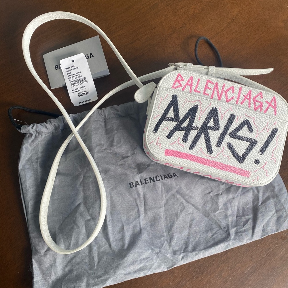 Balenciaga Cream and Pink Crossbody Bag